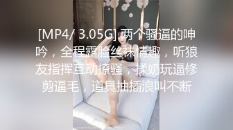 [MP4/ 3.05G] 两个骚逼的呻吟，全程露脸丝袜情趣，听狼友指挥互动撩骚，揉奶玩逼修剪逼毛，道具抽插浪叫不断